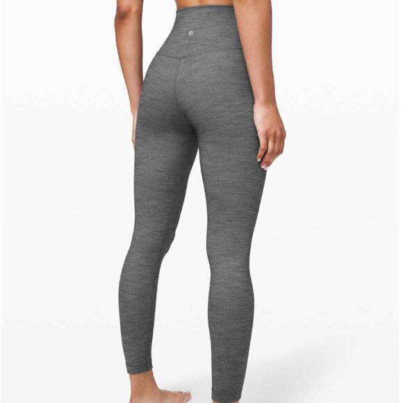 Lululemon Align Pant II 25" Mini Heathered Herringbone Heathered Black White / B - Picture 5 of 5